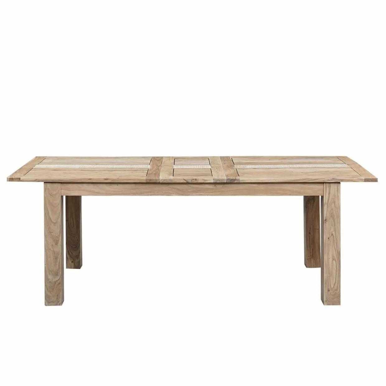 Table à manger plateau cannage 180 rallonge 40 Acacia Tatoo II Beige - 180x90x77 cm-Bois & Chiffons Clearance