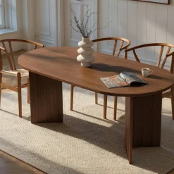 Table à manger Sablin noyer - 180x75x89.5 cm-Homitis Outlet