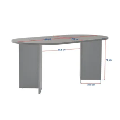 Table à manger Sablin noyer - 180x75x89.5 cm-Homitis Outlet