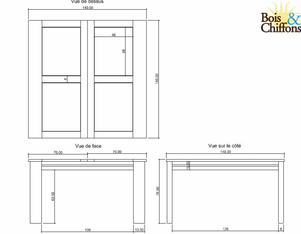 Table a manger carrée 140 cm Acacia Moon Marron - 140x140x76 cm-Bois & Chiffons Outlet
