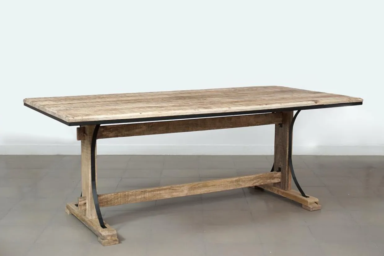 Table a manger Manguier Pondicherry Beige - 200x100x76 cm-Bois & Chiffons Sale