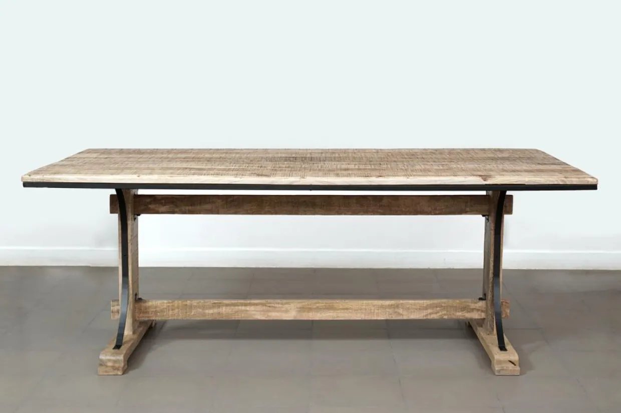Table a manger Manguier Pondicherry Beige - 200x100x76 cm-Bois & Chiffons Sale