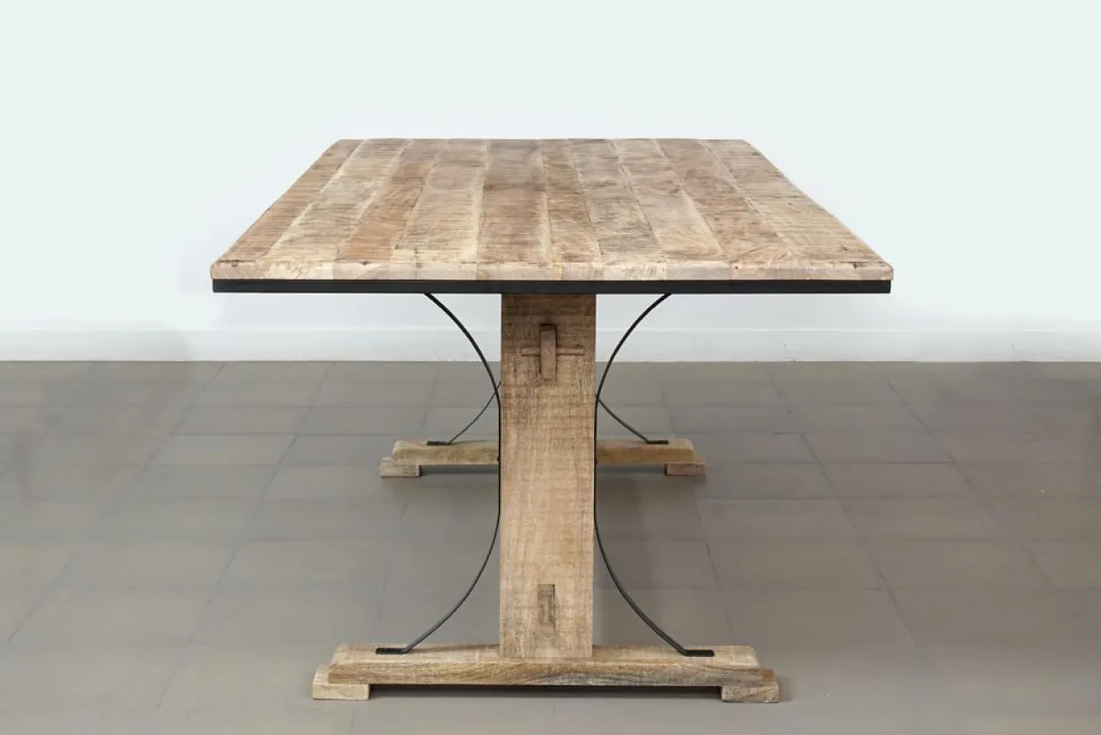 Table a manger Manguier Pondicherry Beige - 200x100x76 cm-Bois & Chiffons Sale
