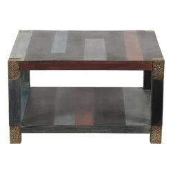 Table basse carrée 80 cm Manguier Pushkar Naturel - 80x80x45 cm-Bois & Chiffons