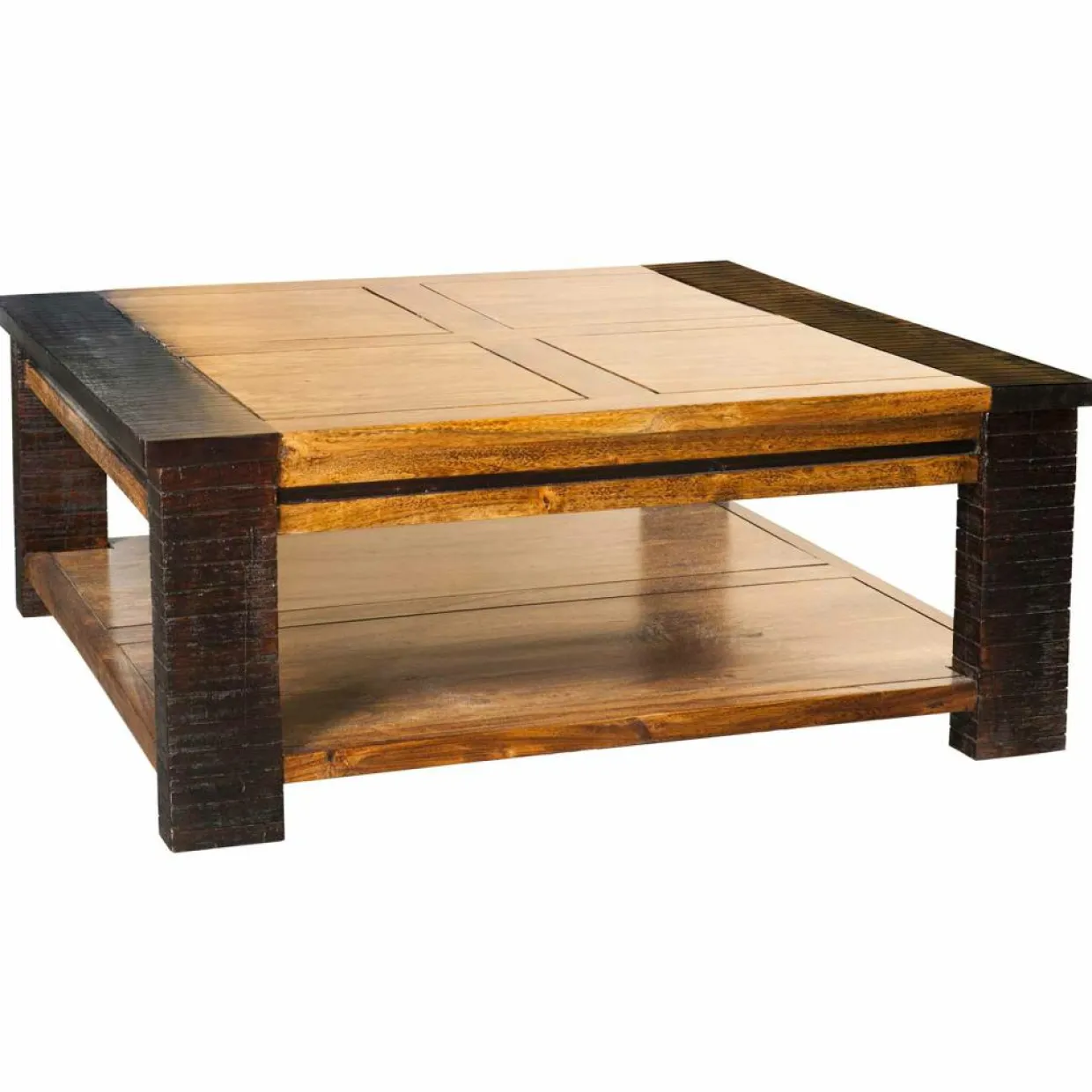 Bois & Chiffons Tables^Table basse carrée Acacia Moon Marron - 100x100x40 cm