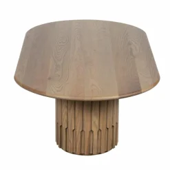 Bois & Chiffons Tables^Table basse ovale Chêne Dalta Marron - 152x76x42 cm
