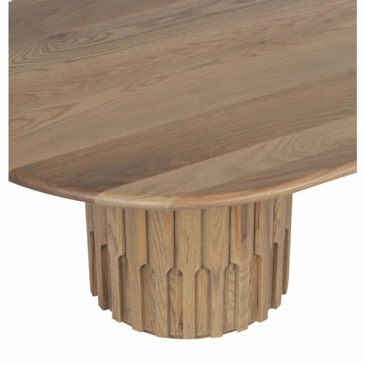Bois & Chiffons Tables^Table basse ovale Chêne Dalta Marron - 152x76x42 cm
