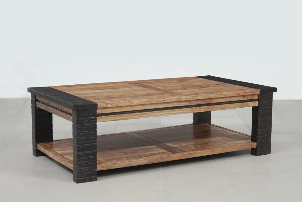 Bois & Chiffons Tables^Table basse rectangulaire Acacia Moon Naturel - 130x70x40 cm