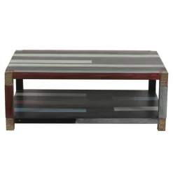 Table basse rectangulaire 120x80cm Manguier Pushkar Naturel - 120x80x45 cm-Bois & Chiffons New