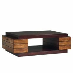 Table basse rectangulaire bois bicolore Manguier Herods Naturel - 135x75x42 cm-Bois & Chiffons Best