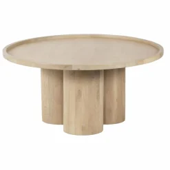 Bois & Chiffons Tables^Table basse ronde Mango Barloo Beige - 89x89x43 cm