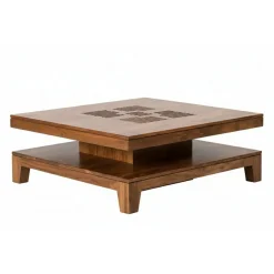 Table basse 110x110 cm Acacia Kavish II Marron - 110x110x40 cm-Bois & Chiffons Online