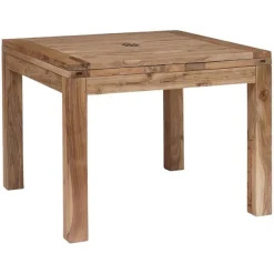 Table carrée à rallonges acacia gordon marron - 100x100x78 cm-Bois & Chiffons Outlet