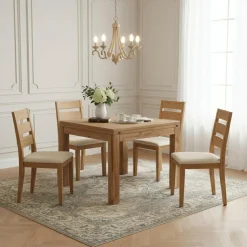 Table carrée 70x70 à rallonges Marron - 70x70x78 cm-Bois & Chiffons