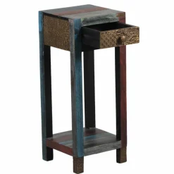Bois & Chiffons Tables^Table d'appoint 1 tiroir Manguier Pushkar Naturel - 30x30x75 cm