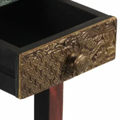 Bois & Chiffons Tables^Table d'appoint 1 tiroir Manguier Pushkar Naturel - 30x30x75 cm