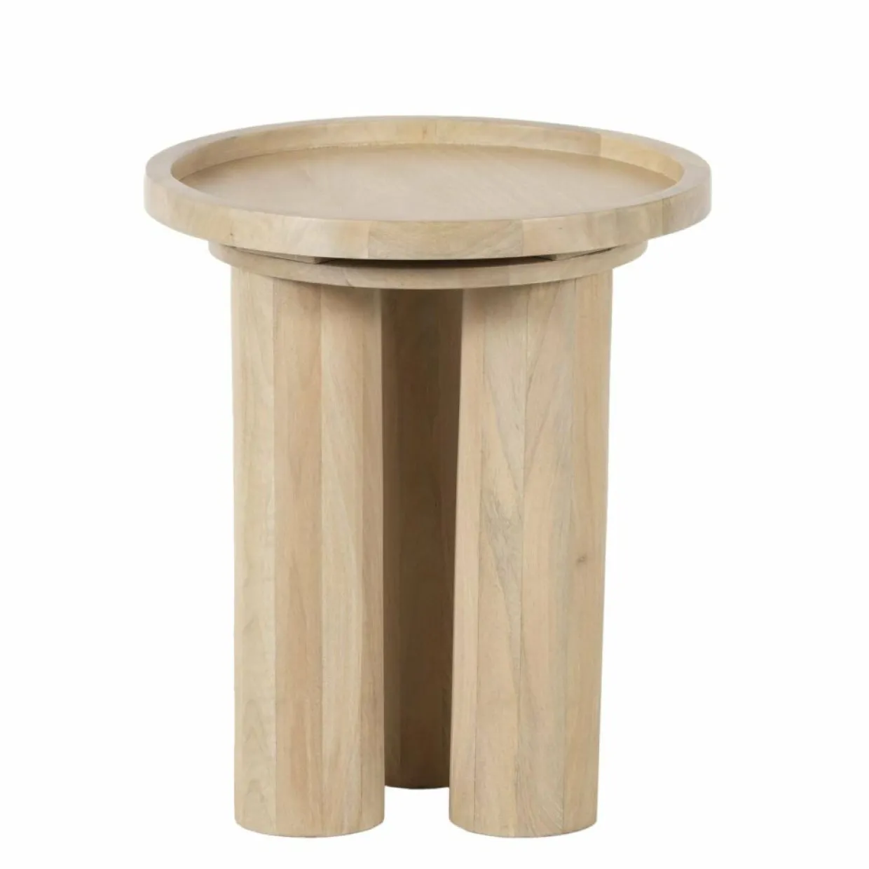 Bois & Chiffons Tables^Table d'appoint ronde pour canapé Mango Barloo Beige - 43x41x51 cm