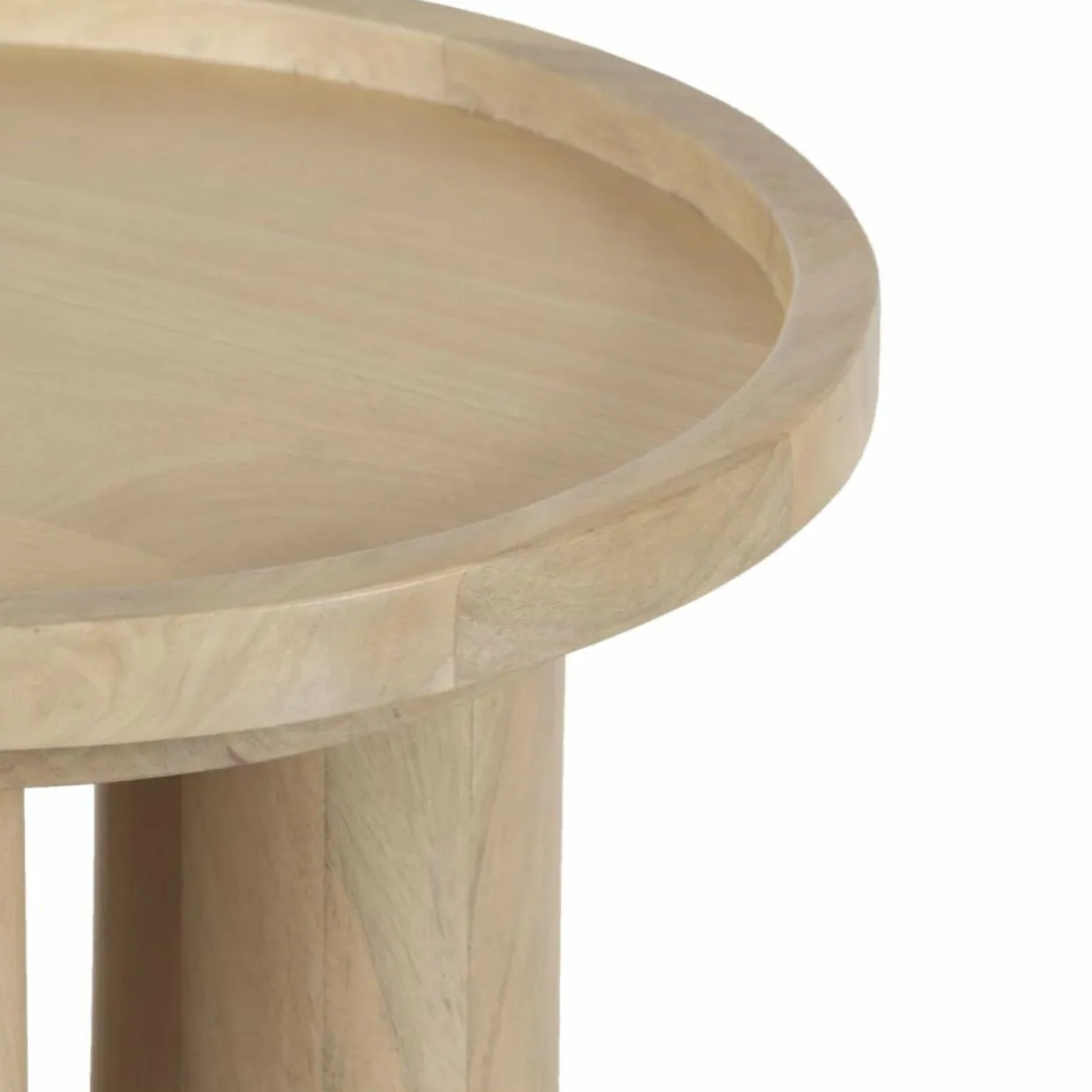 Bois & Chiffons Tables^Table d'appoint ronde pour canapé Mango Barloo Beige - 43x41x51 cm