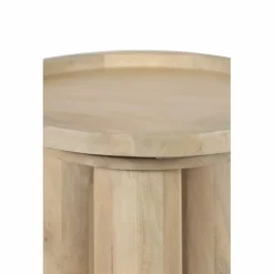 Bois & Chiffons Tables^Table d'appoint ronde pour canapé Mango Barloo Beige - 43x41x51 cm