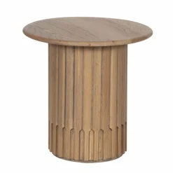 Bois & Chiffons Tables^Table d'appoint ronde pour canapé Chêne Dalta Marron - 56x56x56 cm