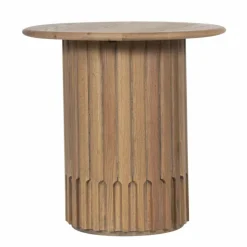 Bois & Chiffons Tables^Table d'appoint ronde pour canapé Chêne Dalta Marron - 56x56x56 cm