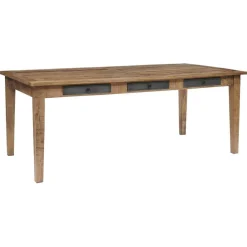 Bois & Chiffons Tables^Table de repas 6 tiroirs manguier farm brun/miel - 200x100x76 cm