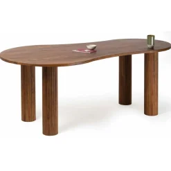 Table de repas ovale 3/4 pieds acacia arad marron - 200x90x76 cm-Bois & Chiffons