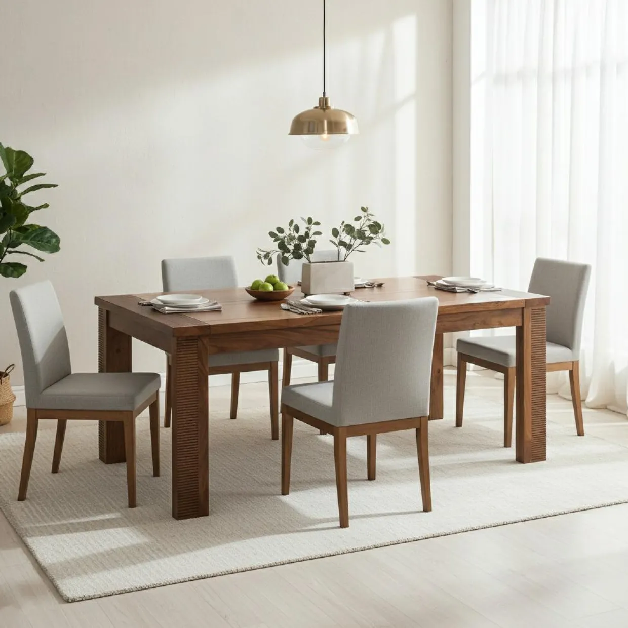 Bois & Chiffons Tables^Table de repas rectangulaire bois strié 155 Acacia Verone Marron - 155x90x76 cm