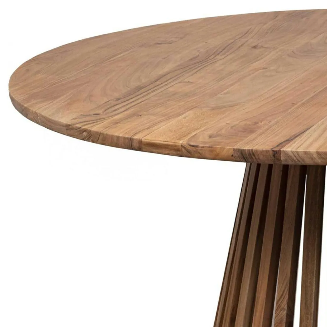 Table de repas ronde bois massif acacia kfir naturel ciré - D.130x76 cm-Bois & Chiffons Online