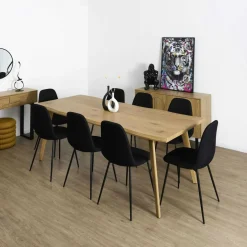 Table Extensible 6 à 8 Personnes Calypso marron - 210x90x76.5 cm-Home Deco Factory Best