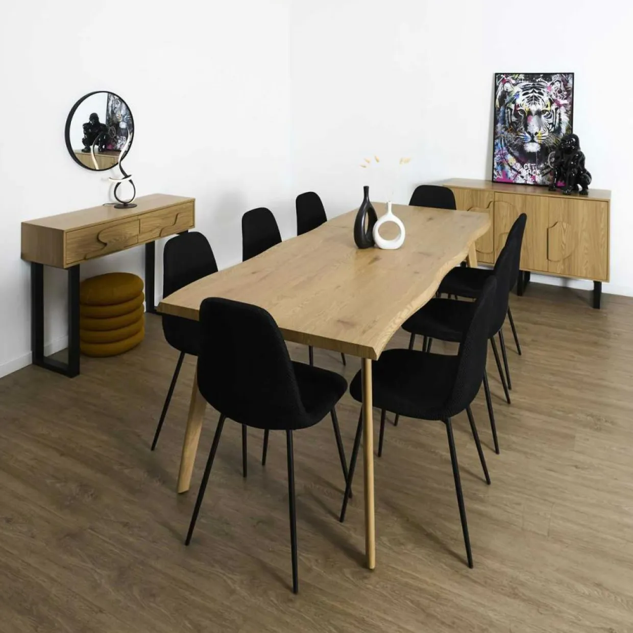 Table Extensible 6 à 8 Personnes Calypso marron - 210x90x76.5 cm-Home Deco Factory Best