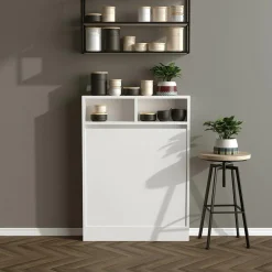 Table pliable bracked blanc - 70x90x15 cm-Wooden Art Online