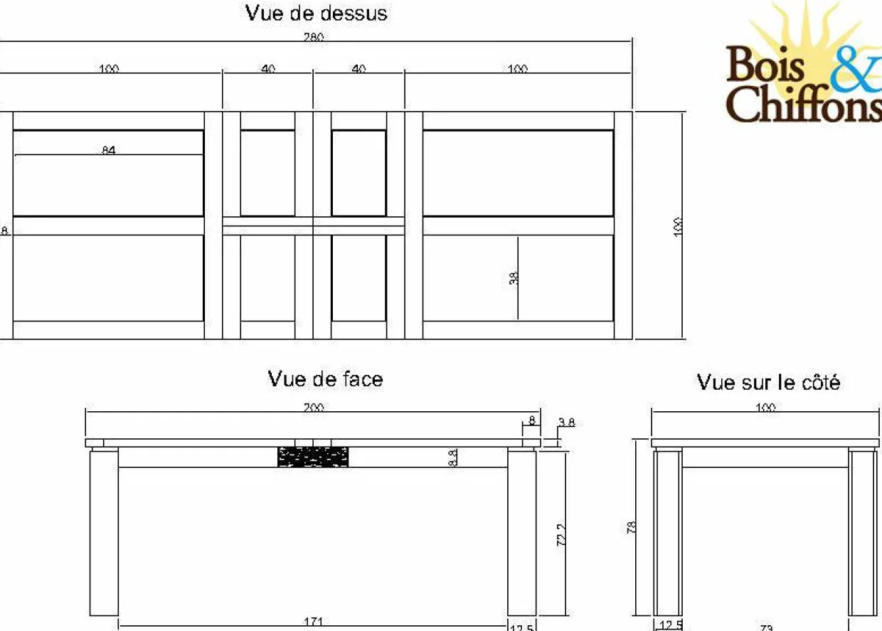 Table rectangulaire en bois sculpté bicolore 200/280 Acacia Maya Naturel - 200x100x78 cm-Bois & Chiffons Hot
