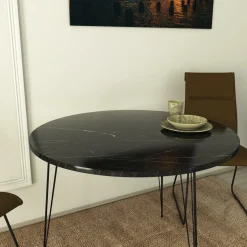 Wooden Art Tables^Table sandalf noir/blanc - 90x75x90 cm