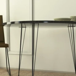 Wooden Art Tables^Table sandalf noir/blanc - 90x75x90 cm