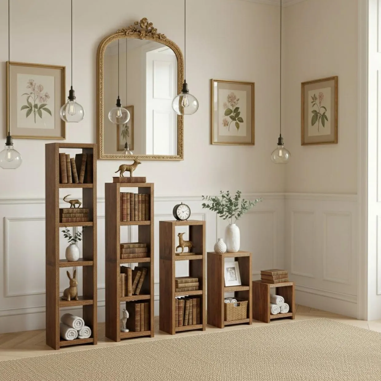 Bois & Chiffons Etagères^Étagère 2 cases H100 cm Acacia Florence Marron - 50x35x100 cm