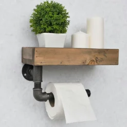 Étagère boruraf noyer/noir - 28x16x15 cm-Wooden Art Hot