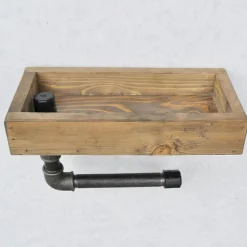 Étagère boruraf noyer/noir - 28x16x15 cm-Wooden Art Hot