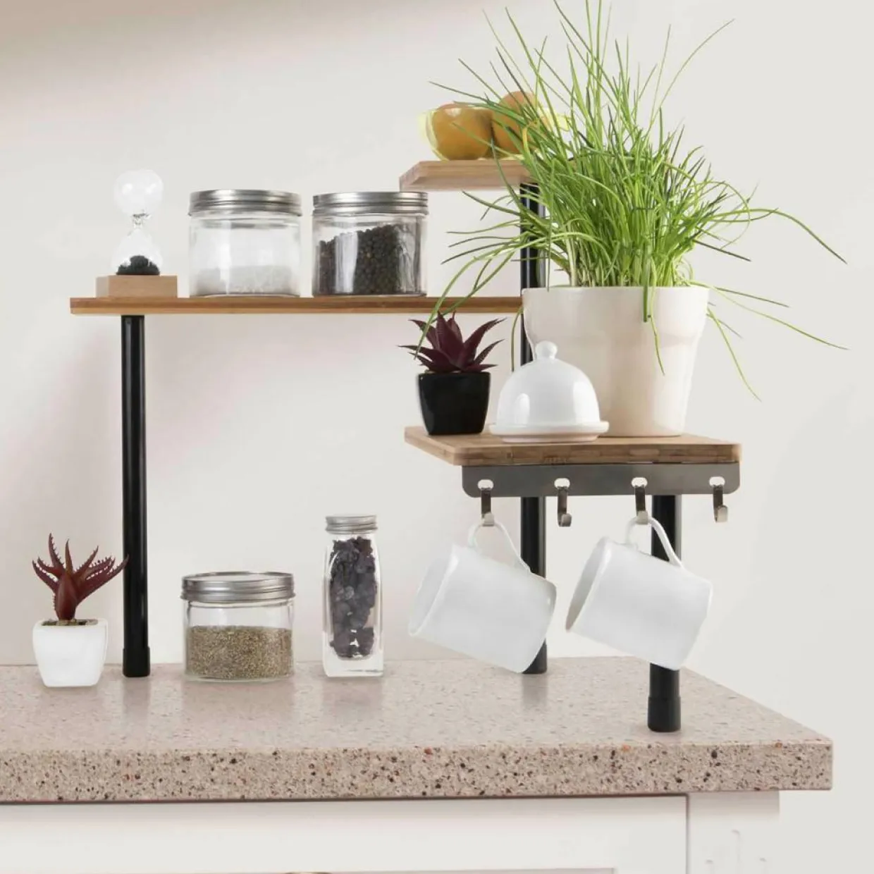 Cook Concept Etagères^Étagère d'angle modulable 3 niveaux marron - 43x27x43 cm