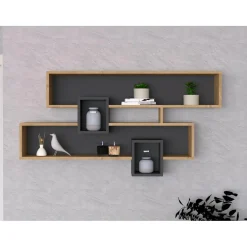 Wooden Art Etagères^Étagère Karen saphir/anthracite - 120x22x72.2 cm