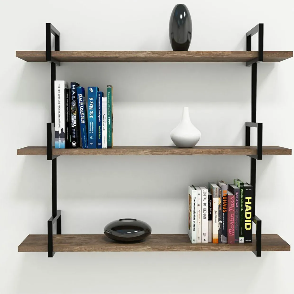 Wooden Art Etagères^Étagère murale Uras noyer - 90x76x22,5 cm