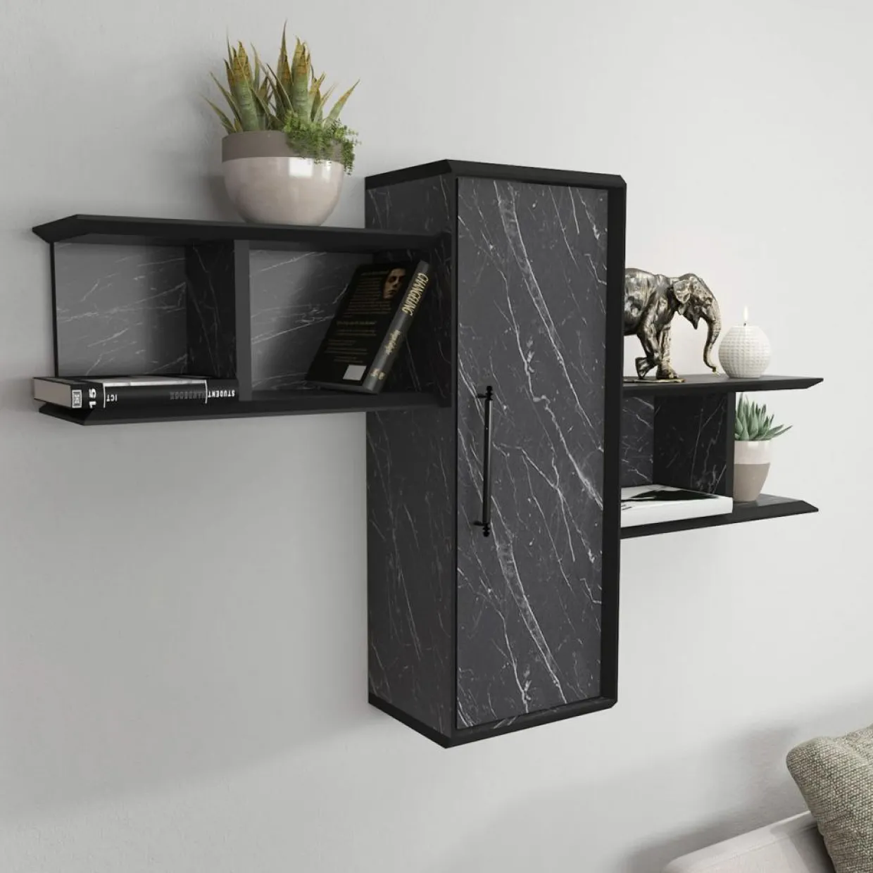 Homitis Etagères^Étagère Olida-Bendire noire - 118.6x35x51.8 cm