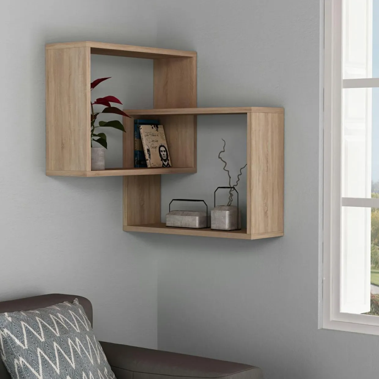 Wooden Art Etagères^Étagère ring naturelle - 68x68x60 cm