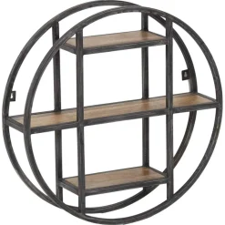 Étagère ronde murale manguier london marron - 60x15x60 cm-Bois & Chiffons Best