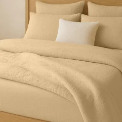 Baton Rouge Linge De Lit, Ensembles^Taie D'oreiller 100% Gaze de Coton Lavé ecru naturel