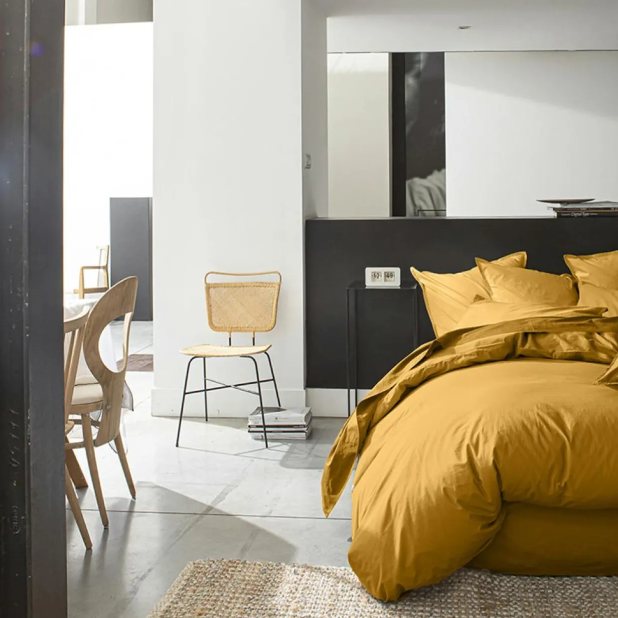 Taie D'oreiller 100% Percale de Coton jaune moutarde-Baton Rouge Discount