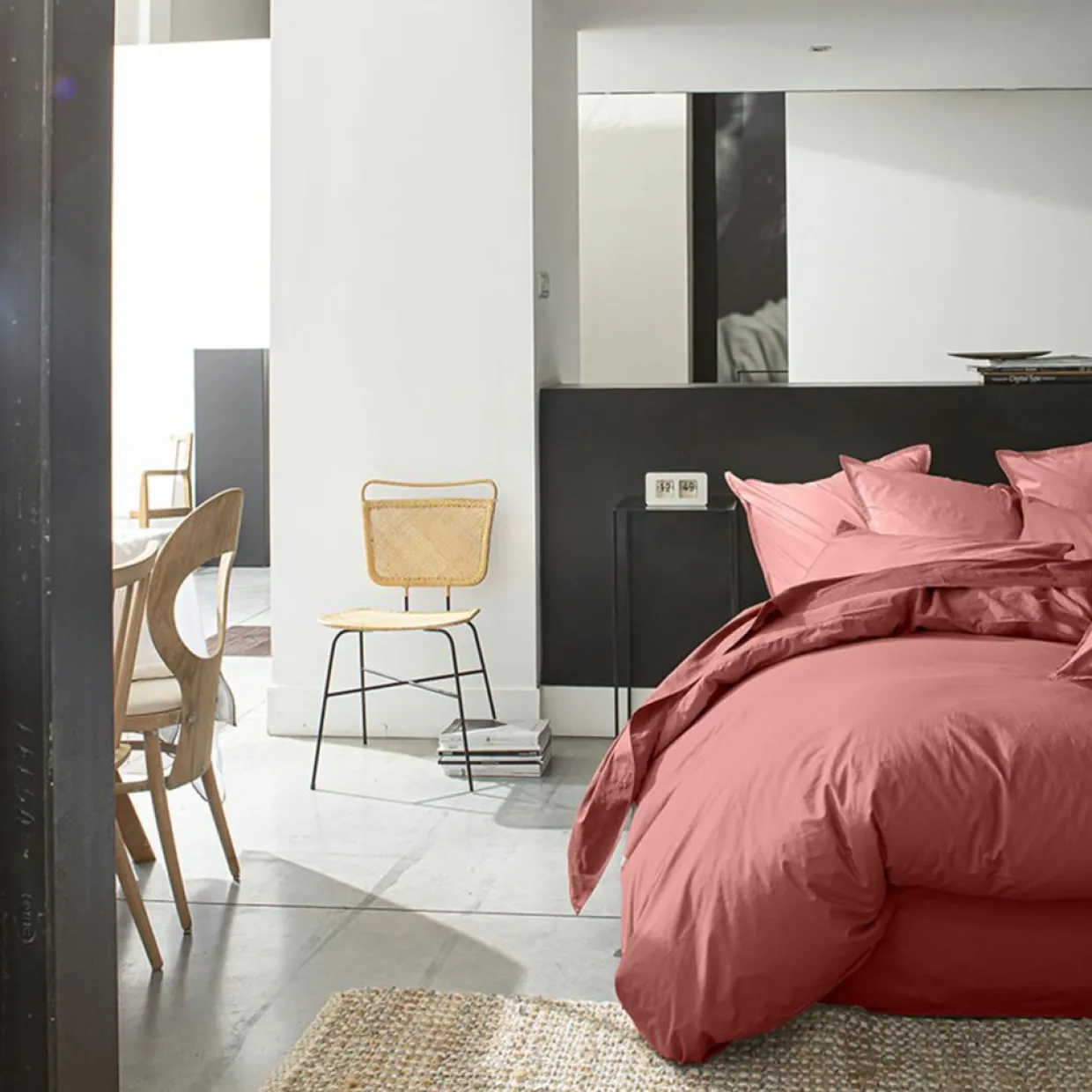 Baton Rouge Linge De Lit, Ensembles^Taie D'oreiller 100% Percale de Coton vieux rose