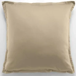 Taie d'oreiller avec volant satin de coton lavé beige-Baton Rouge Discount