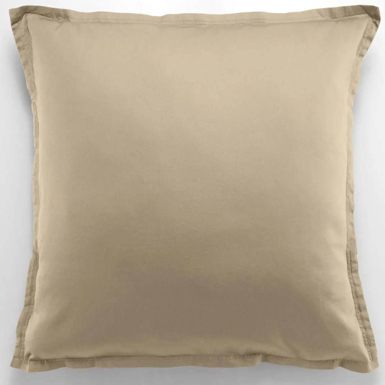 Taie d'oreiller avec volant satin de coton lavé beige-Baton Rouge Discount