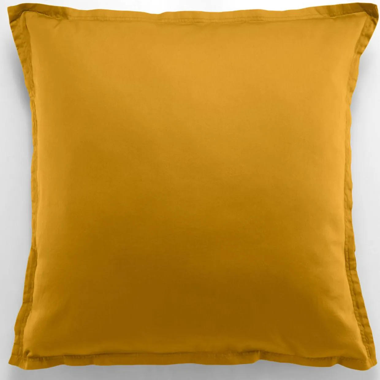 Taie d'oreiller avec volant satin de coton lavé moutarde-Baton Rouge Outlet